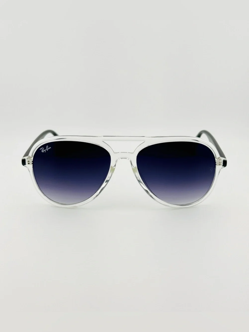 Ray-Ban Aviator Sunglasses RB4376 Transparent Frame with Gradient Dark Gray Lens - Picture 7 of 16